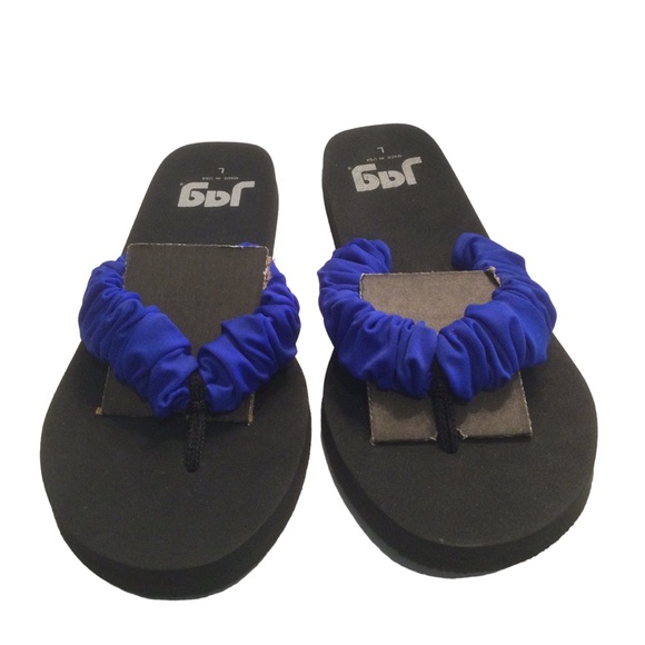 Jag Royal Blue Scrunchie Thong Flip Flop Sandal Size Large - Picture 3 of 8